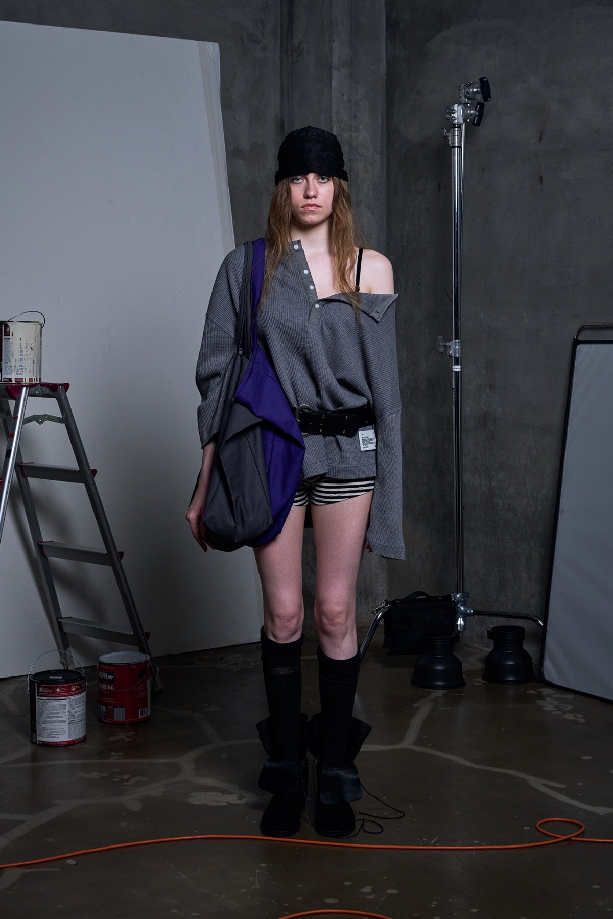 WAFFLE LONG SLEEVE T-SHIRT â€?GRAY