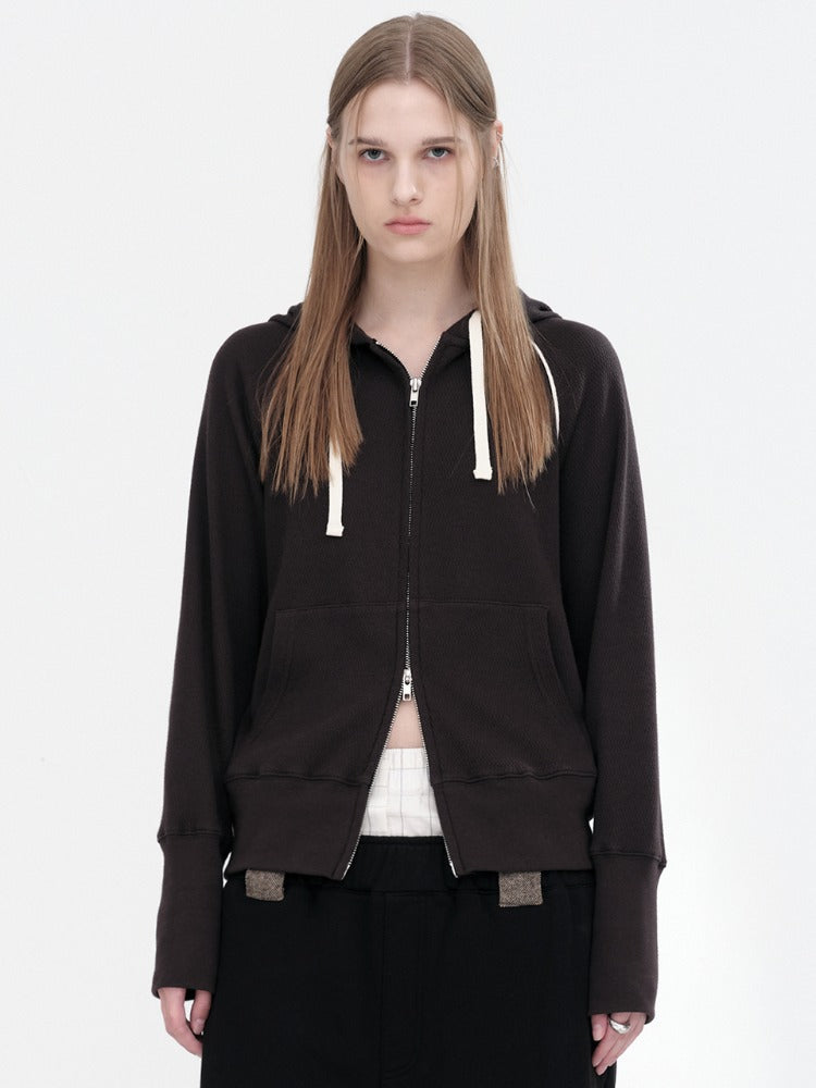 Bound Hood Zip Up Vintage Black