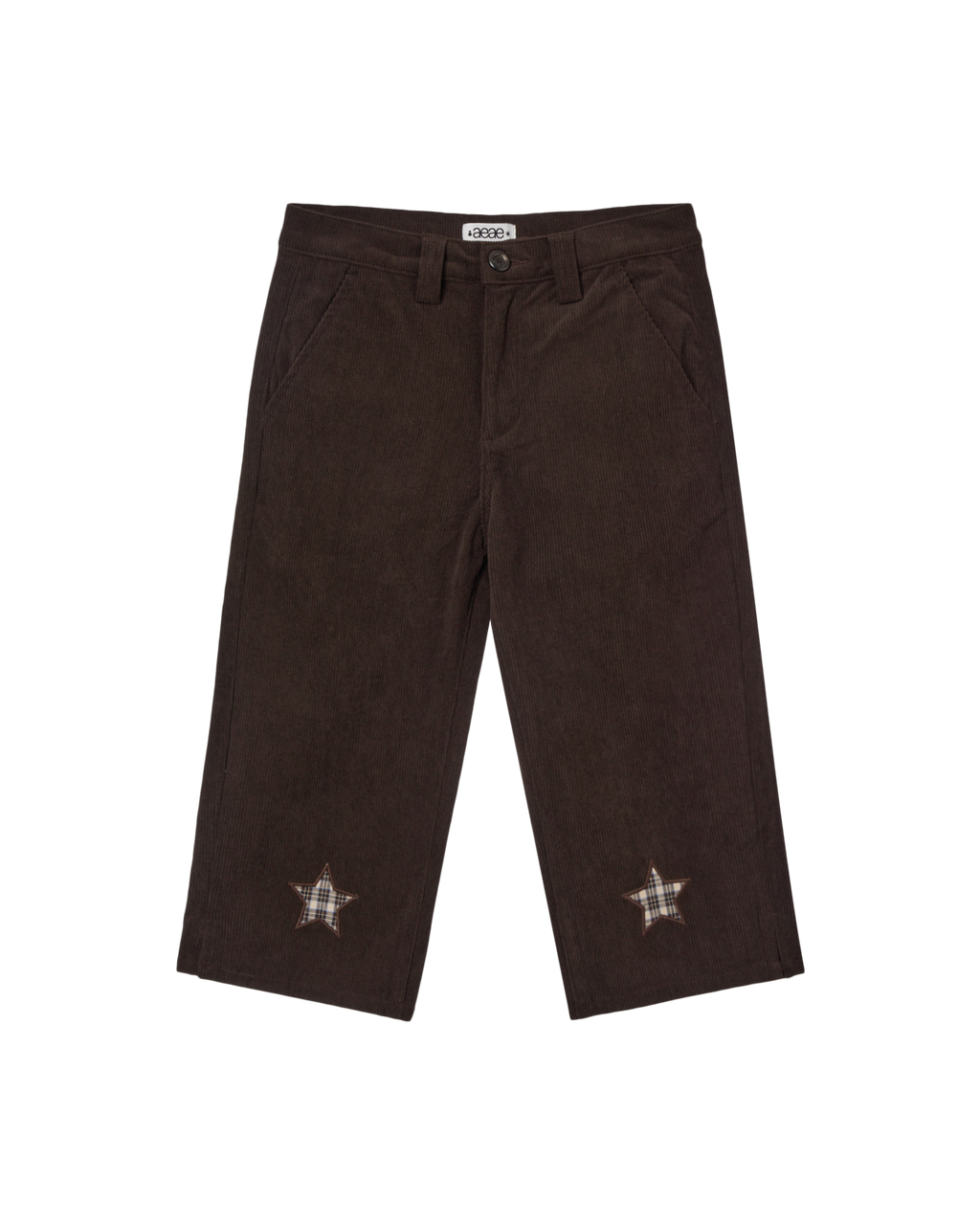 STAR PATCH CAPRI CORDUROY PANTS BROWN