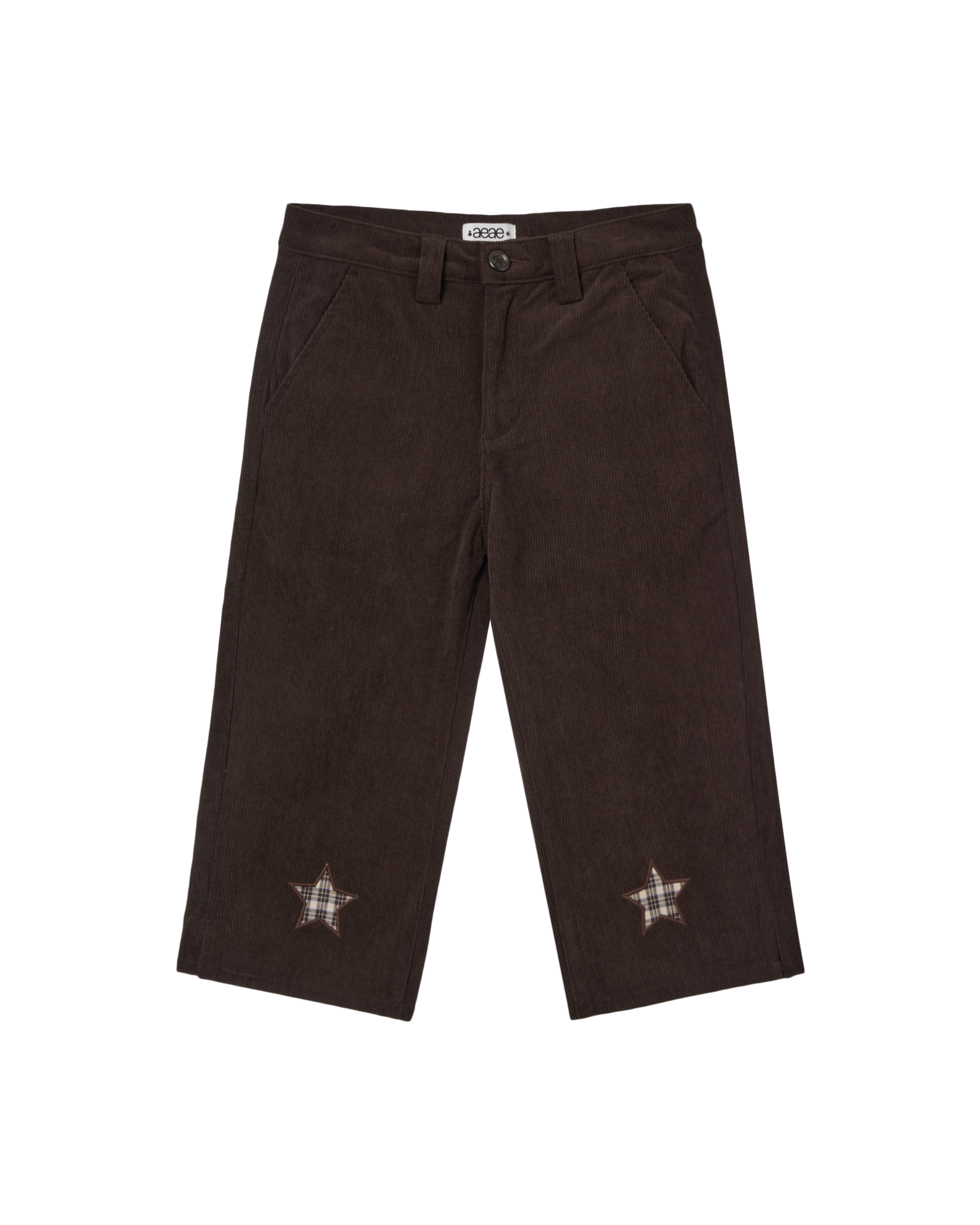 STAR PATCH CAPRI CORDUROY PANTS BROWN