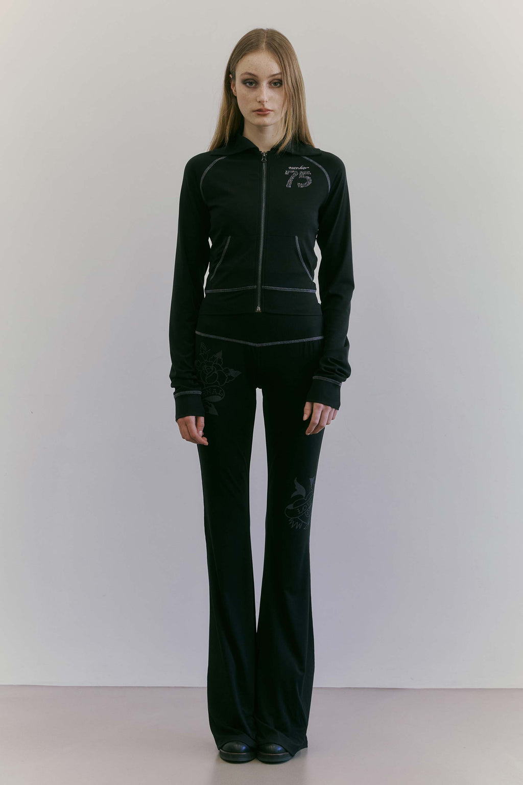 Sculptor X Ed Hardy Jersey Track Zip-Up Black