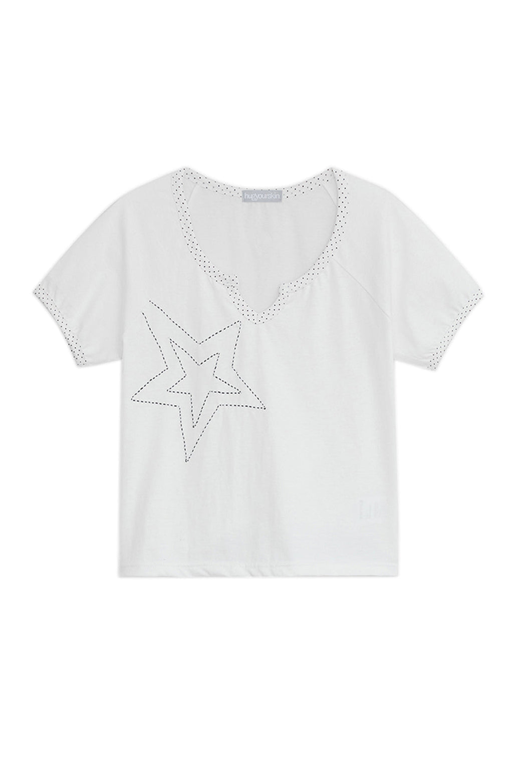 Star stitched top (White)