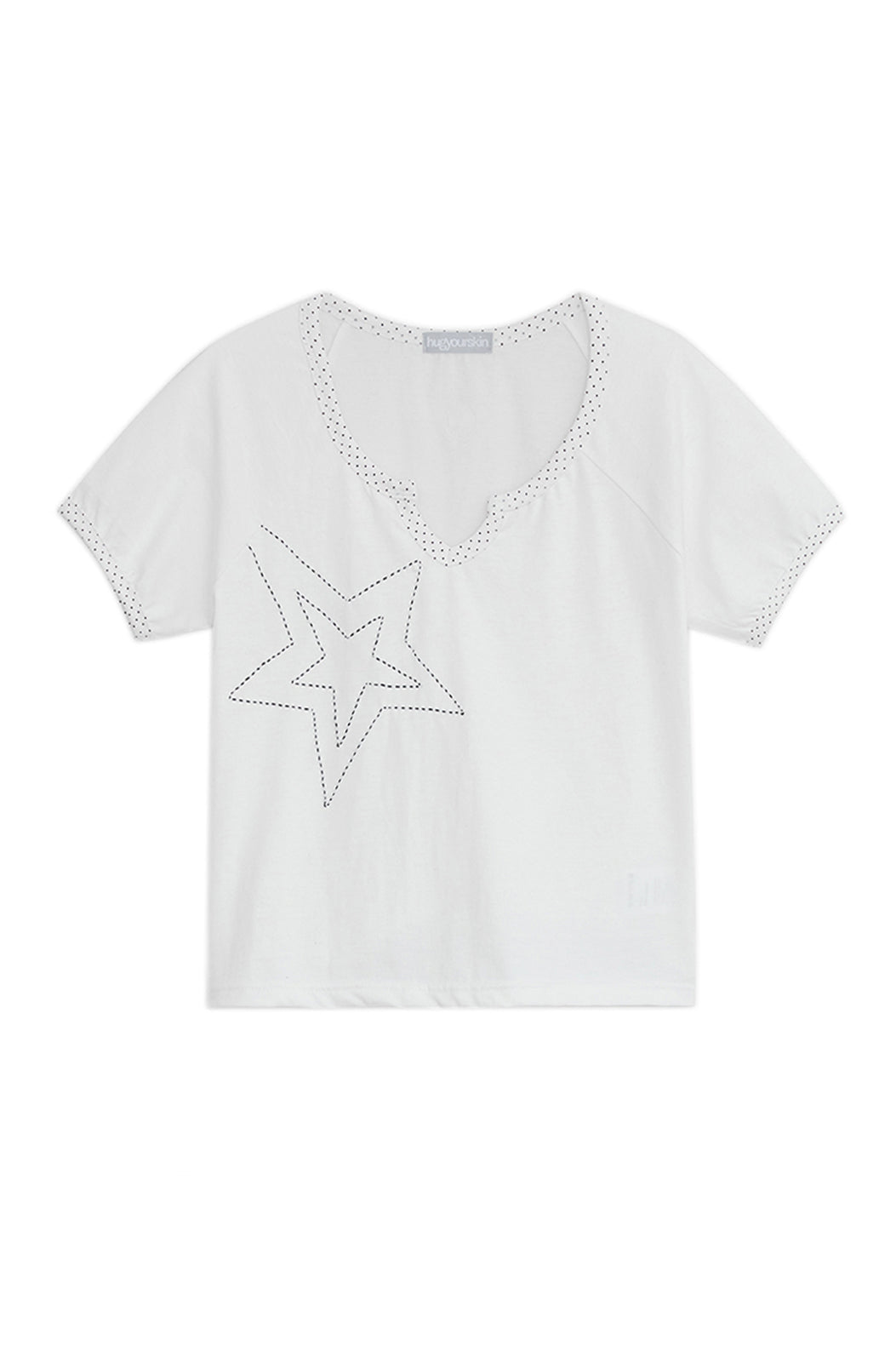 Star stitched top (White)