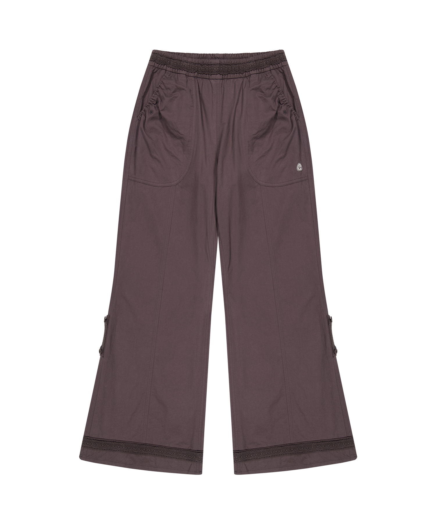 LACE COTTON PANTS RED BEAN