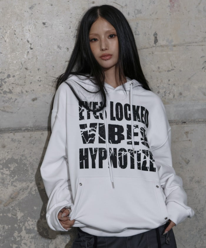 HYPNOTIZE EYELET HOODIE (WHITE) F25ZB012