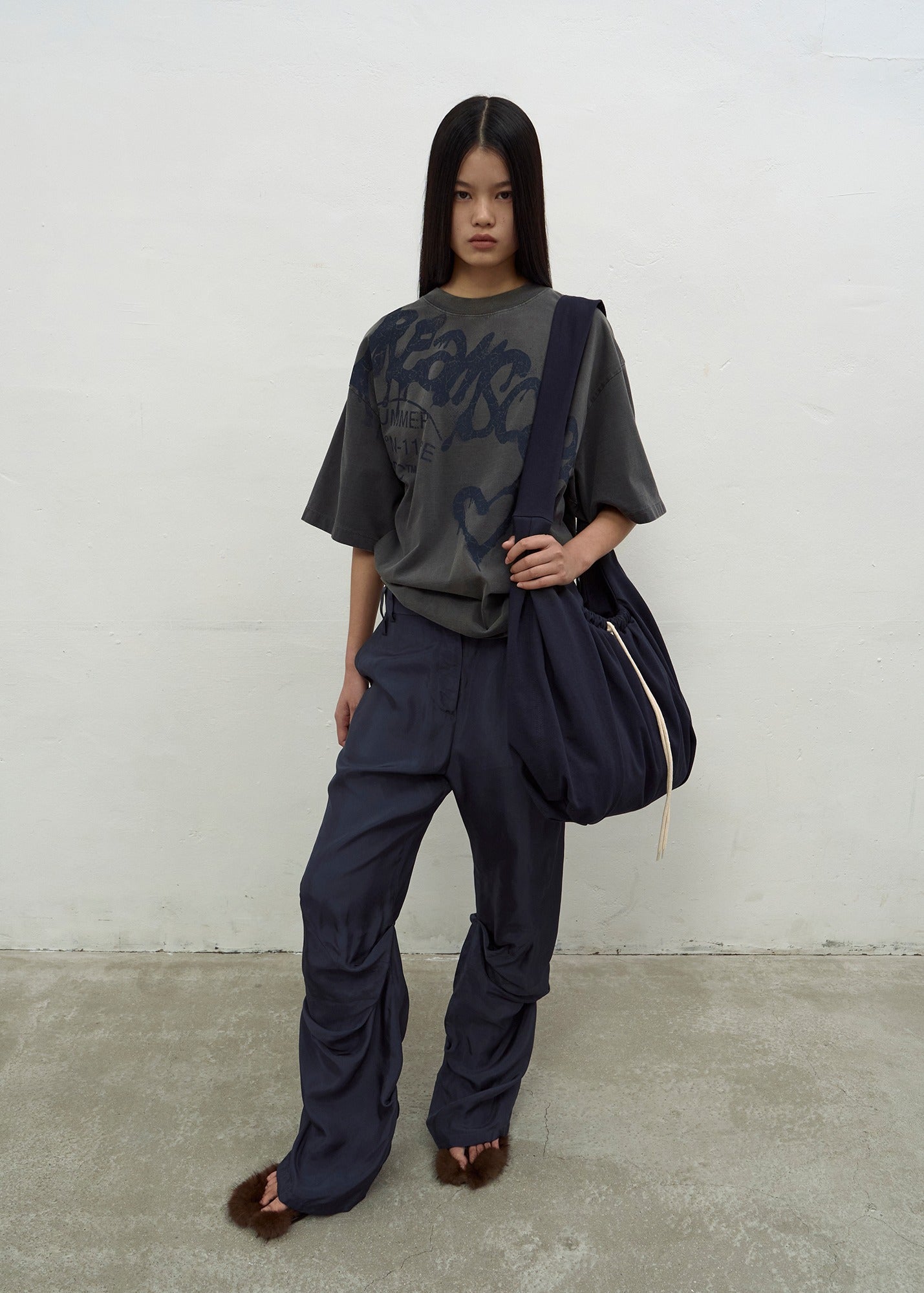 KNOT DETAIL SHOULDER BAG (NAVY)