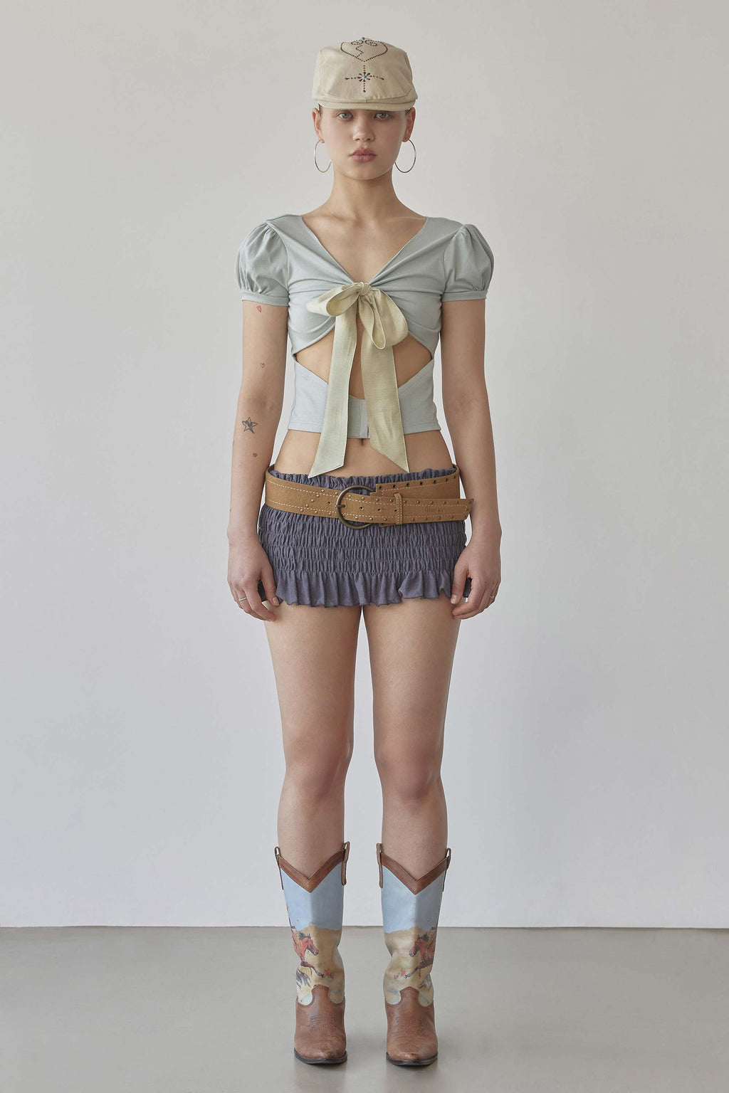 Crinkle Volumer Skort Dusty Navy