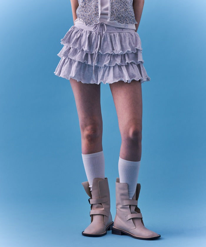 NF PUFF SWEAT CANCAN MINI SKIRT_(MELANGE)