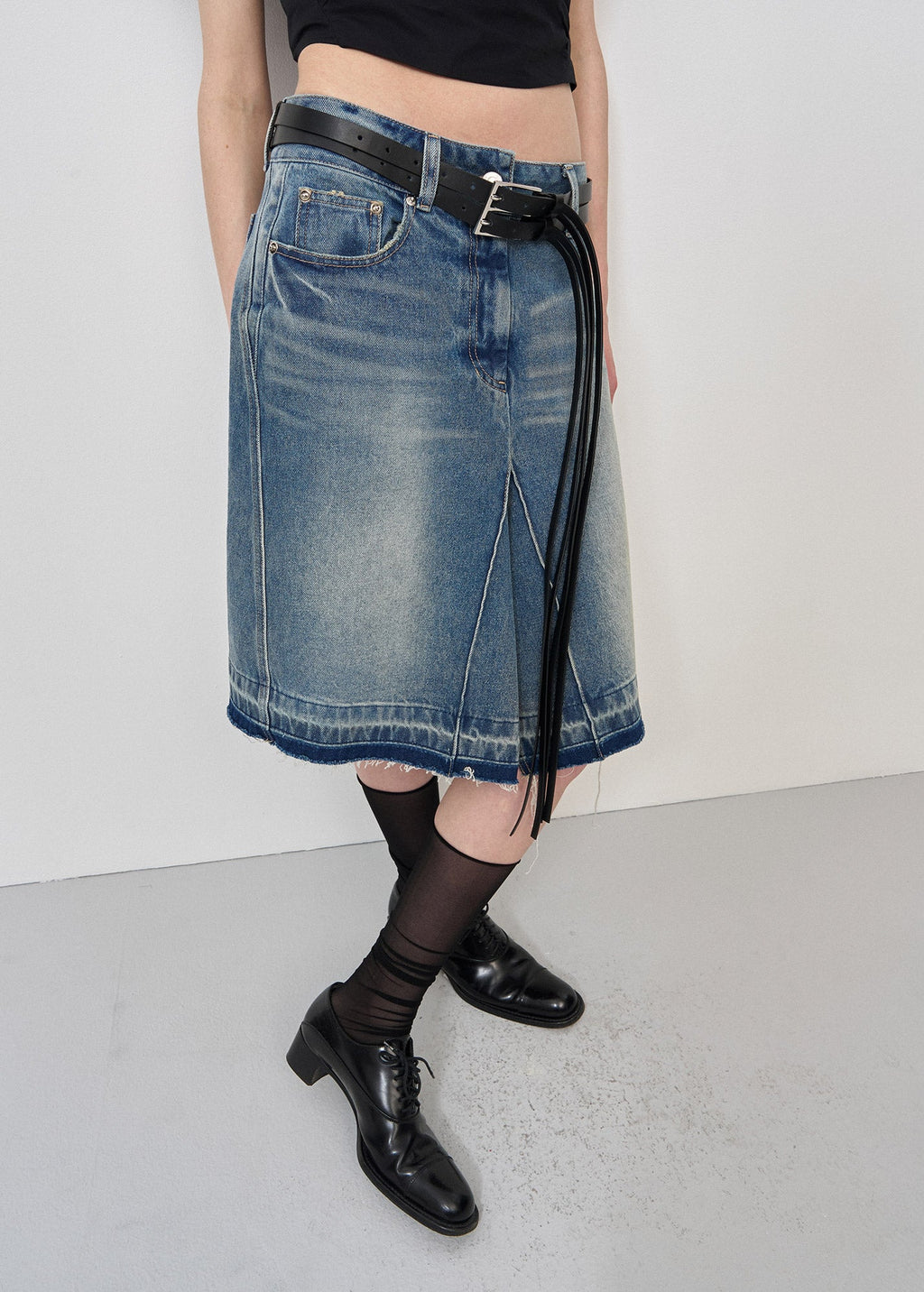 WESTERN STRAP LEATHER BELT / 2 Color