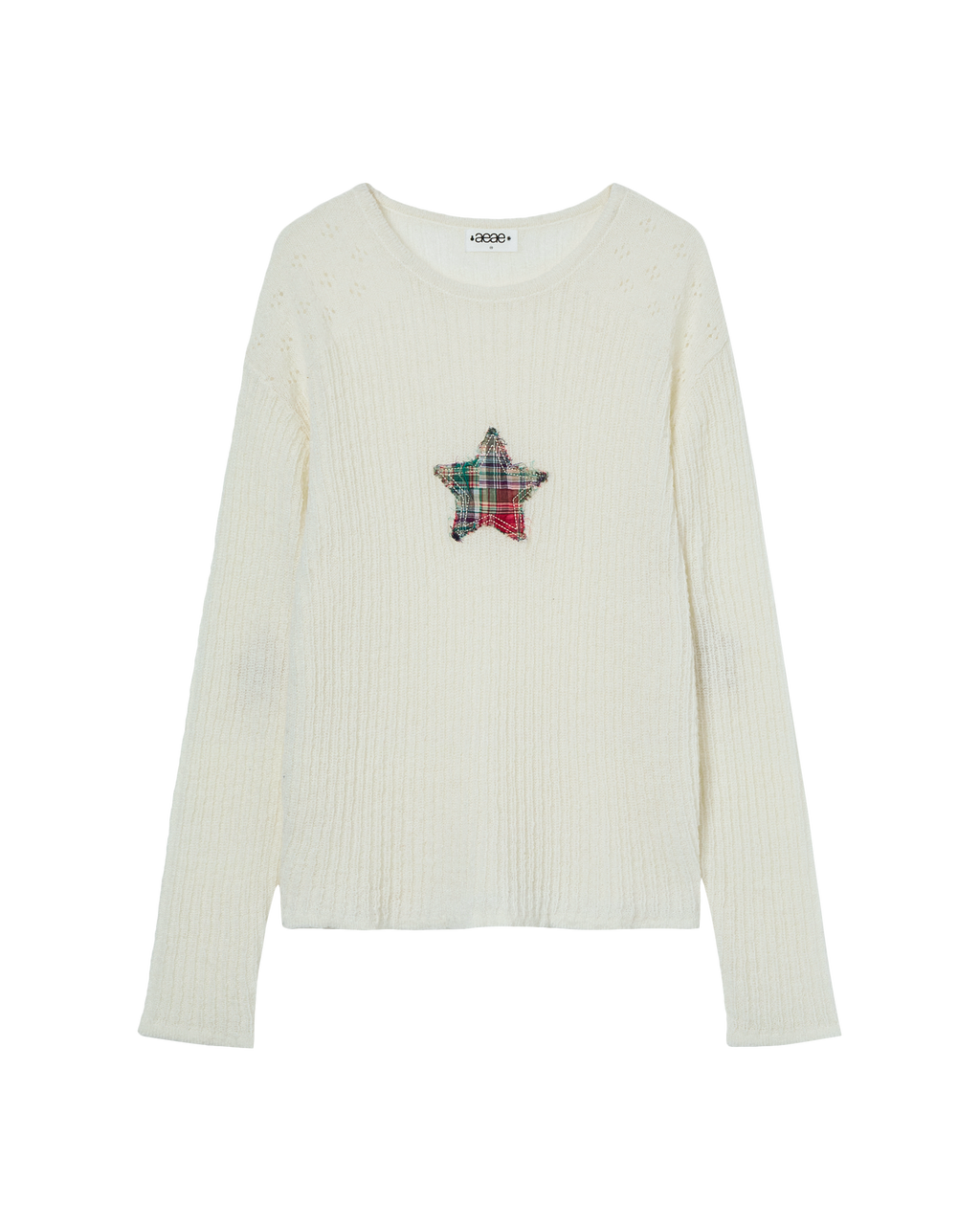 SHEER APPLIQUE KNIT IVORY