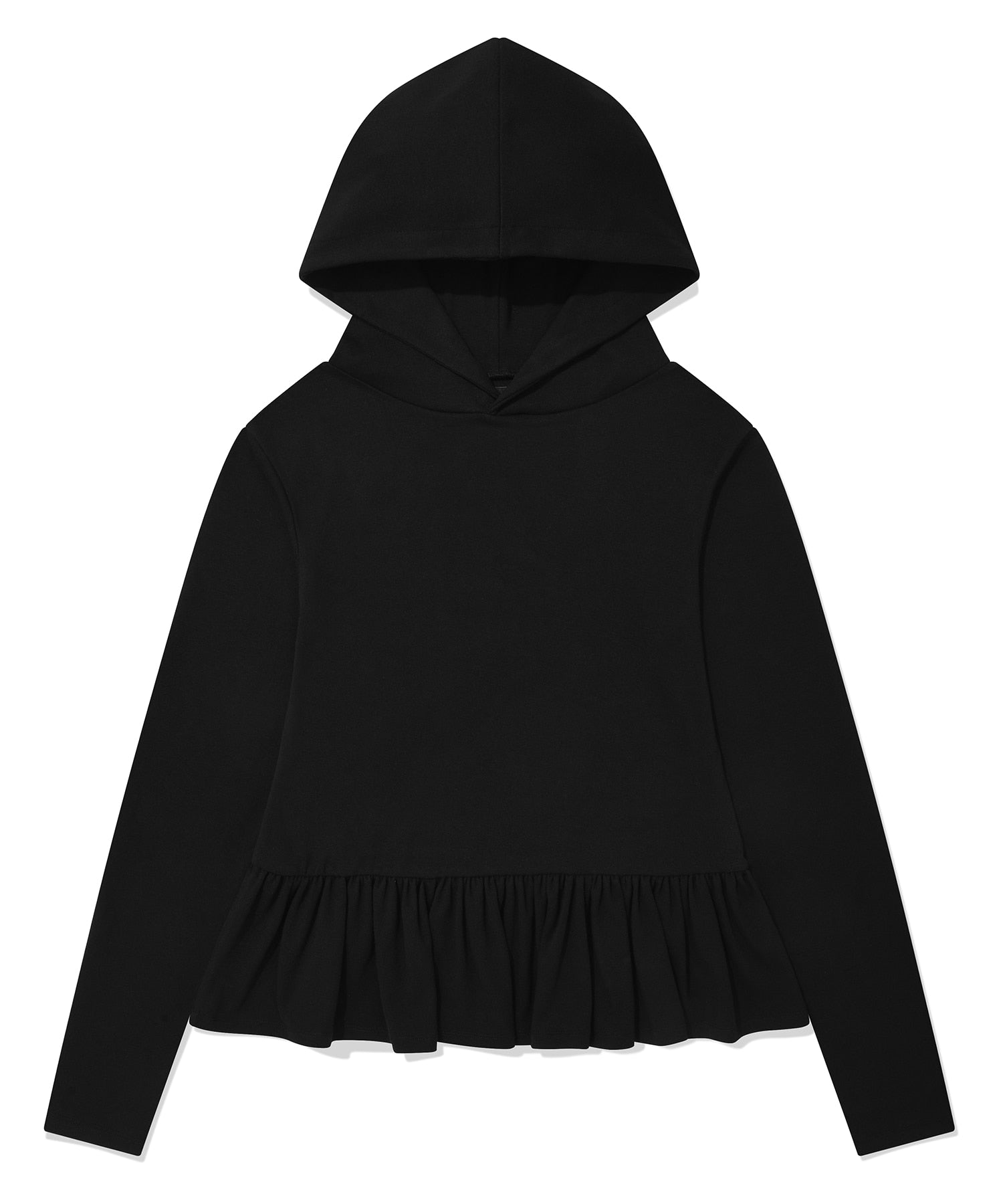 RUFFLE HOODIE BLACK
