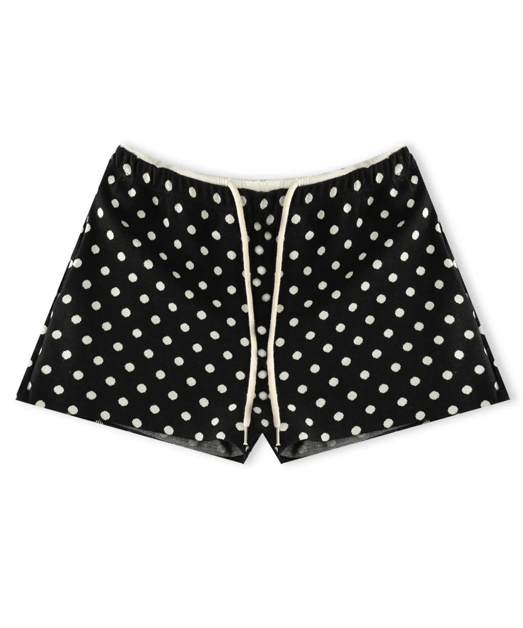 Dot Half Pants - black