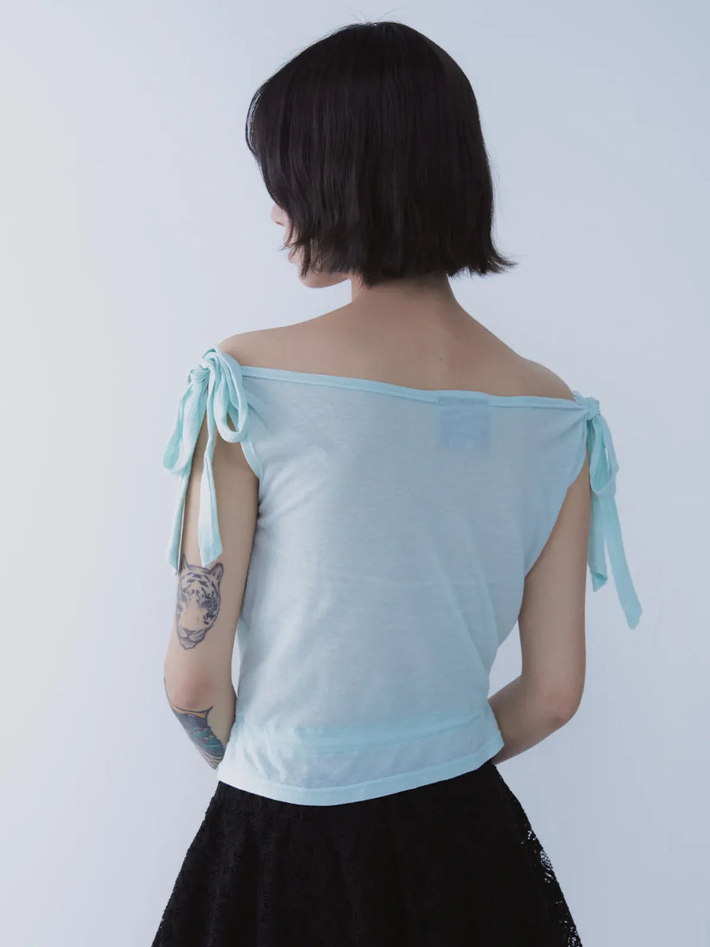 RABBIT SHIRRING T-SHIRT