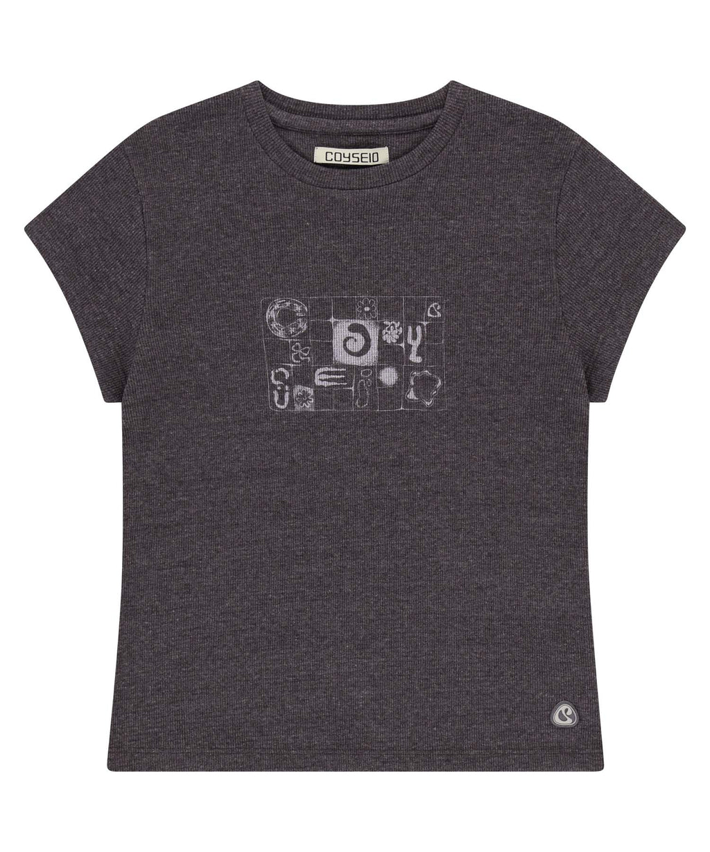 COY WAFFLE T-SHIRT PURPLE GREY