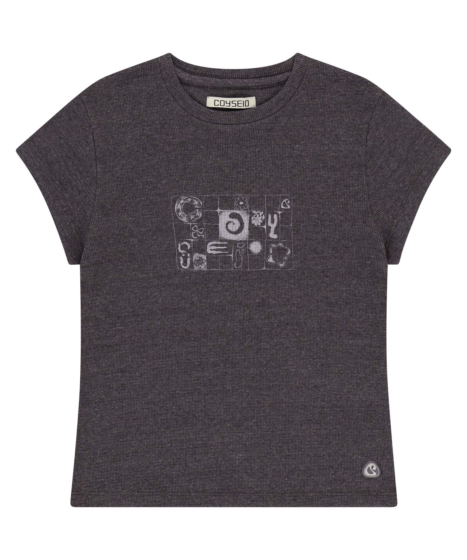 COY WAFFLE T-SHIRT PURPLE GREY