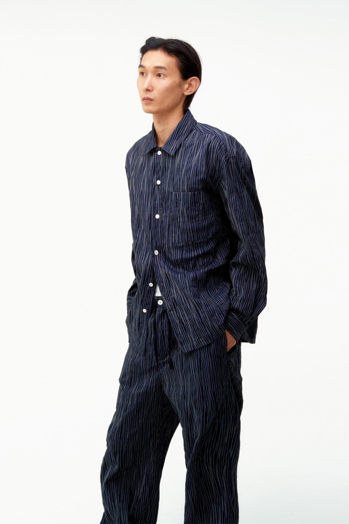 Textured Striped Lounge Shirt / 2 Color