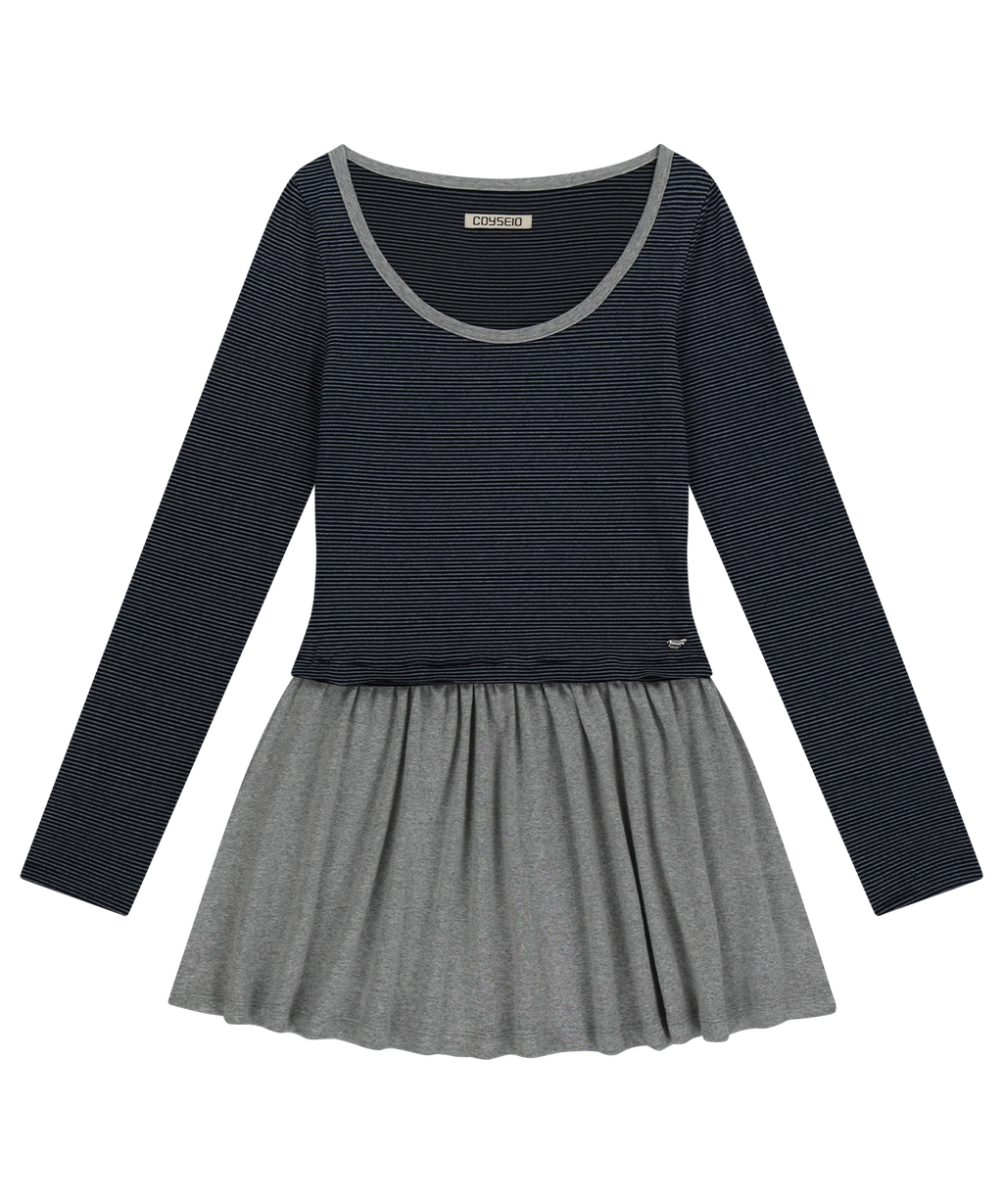 COY STRIPE DRESS NAVY