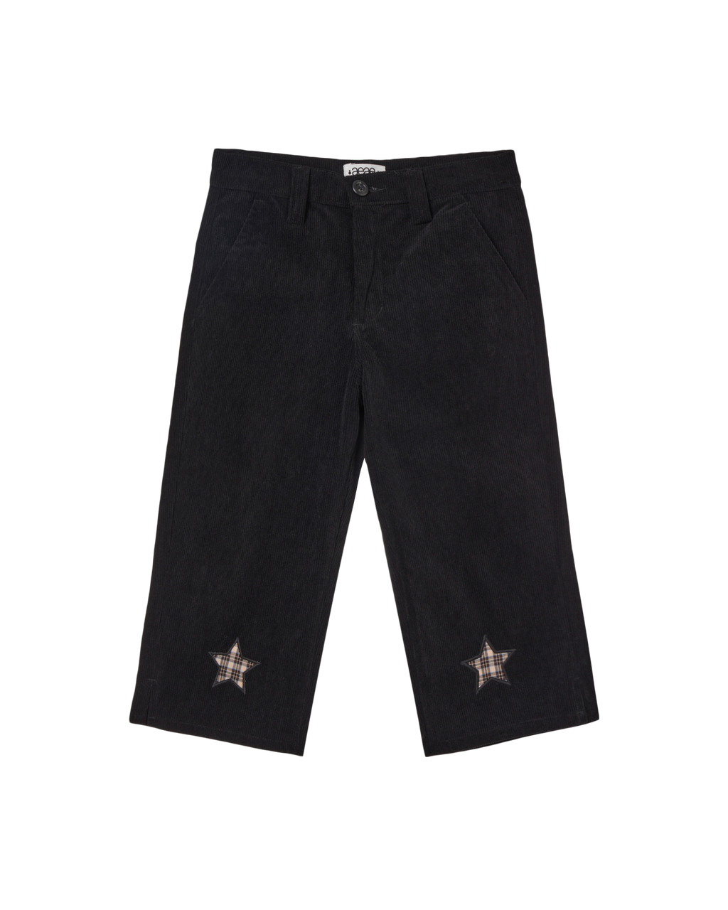 STAR PATCH CAPRI CORDUROY PANTS BLACK