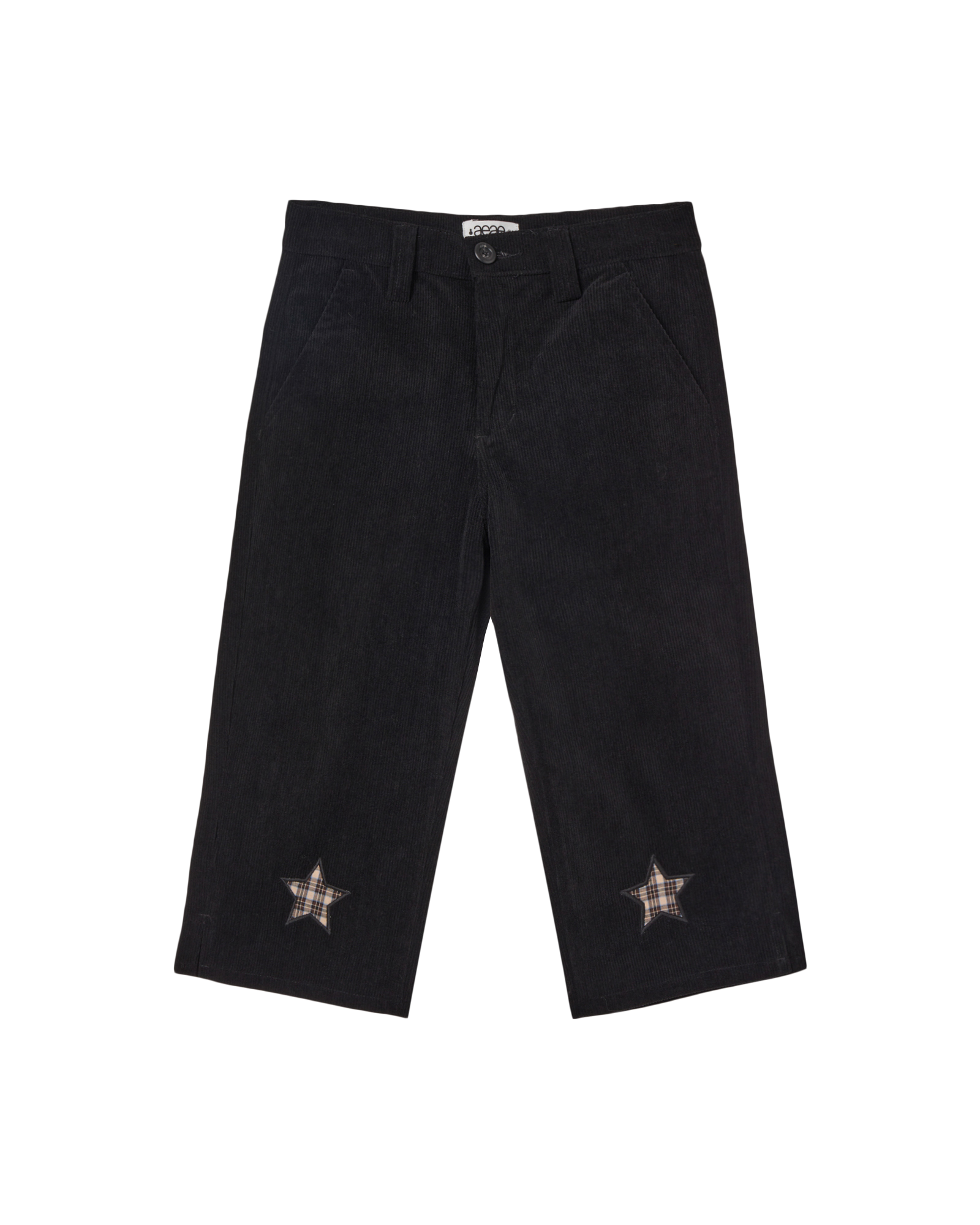 STAR PATCH CAPRI CORDUROY PANTS BLACK