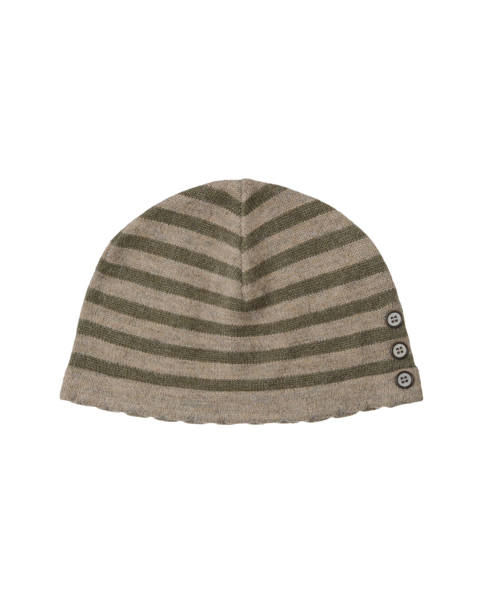 STRIPE BUTTON BEANIE KHAKI