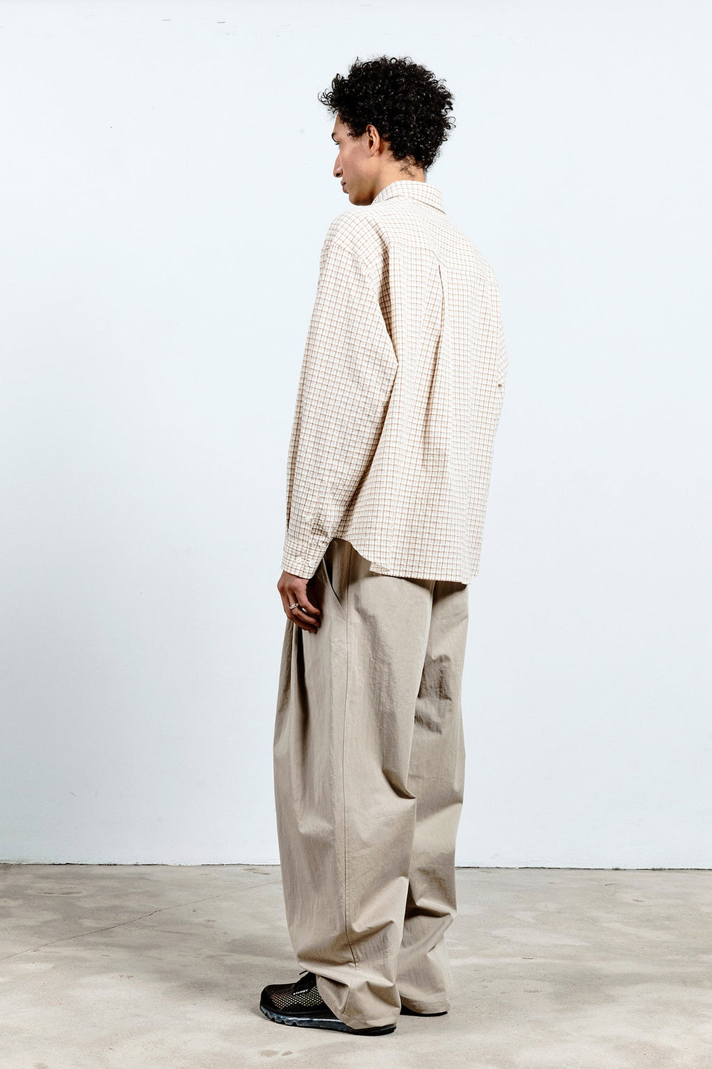 Banding Waist Double Pleated Trousers / 2 Color