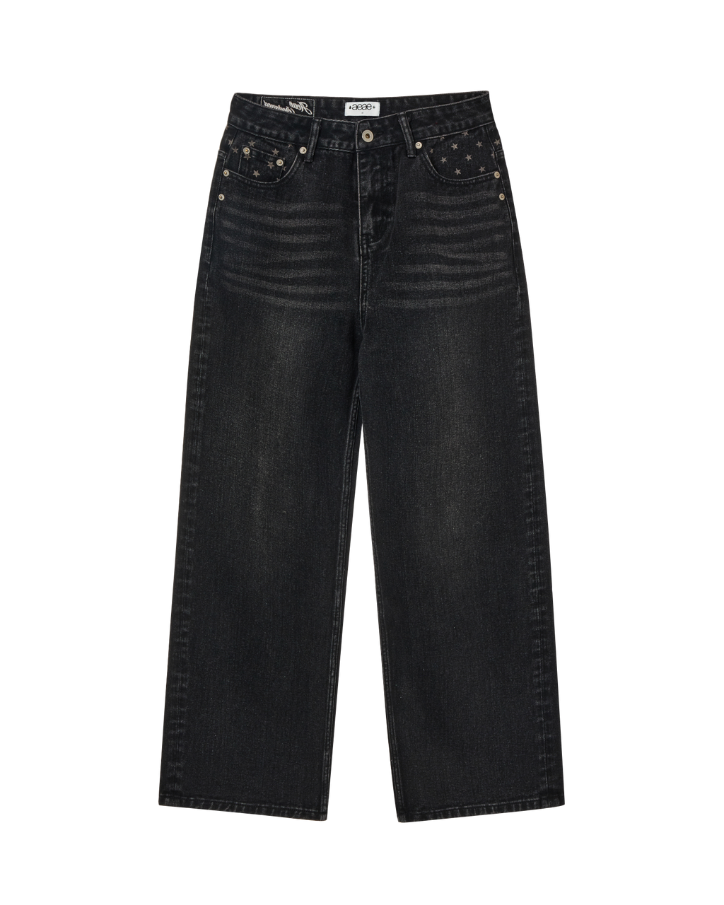 STAR POCKET DENIM PANTS BLACK