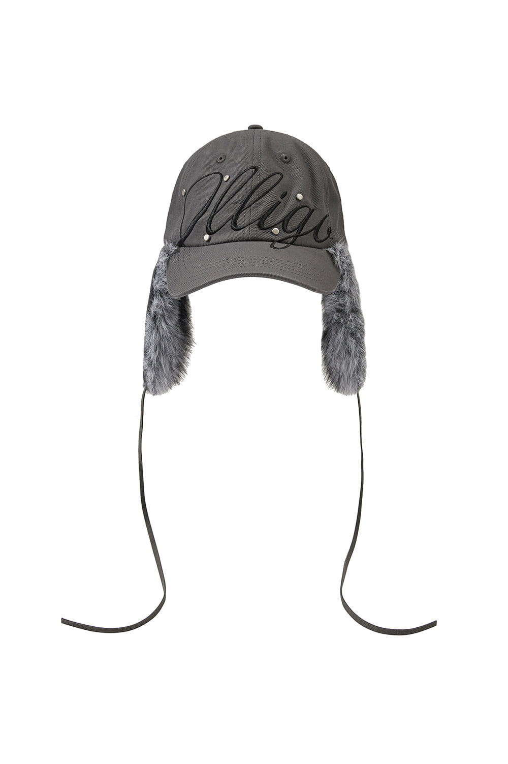 Fluffy Earflap Cap Charcoal
