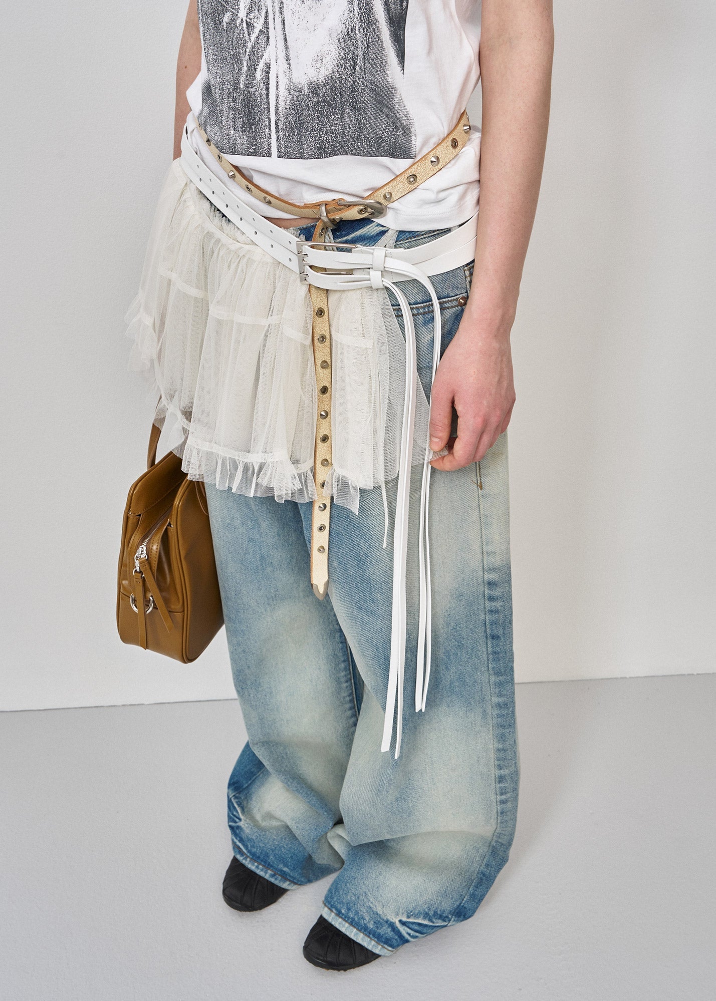 WESTERN STRAP LEATHER BELT / 2 Color