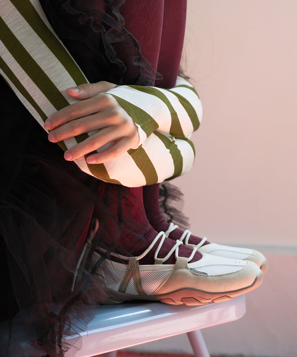 NICOLE WEAVING LACEUP SNEAKERS / 4 Color