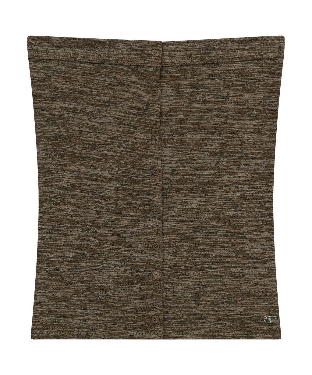 KNIT TUBE TOP BROWN