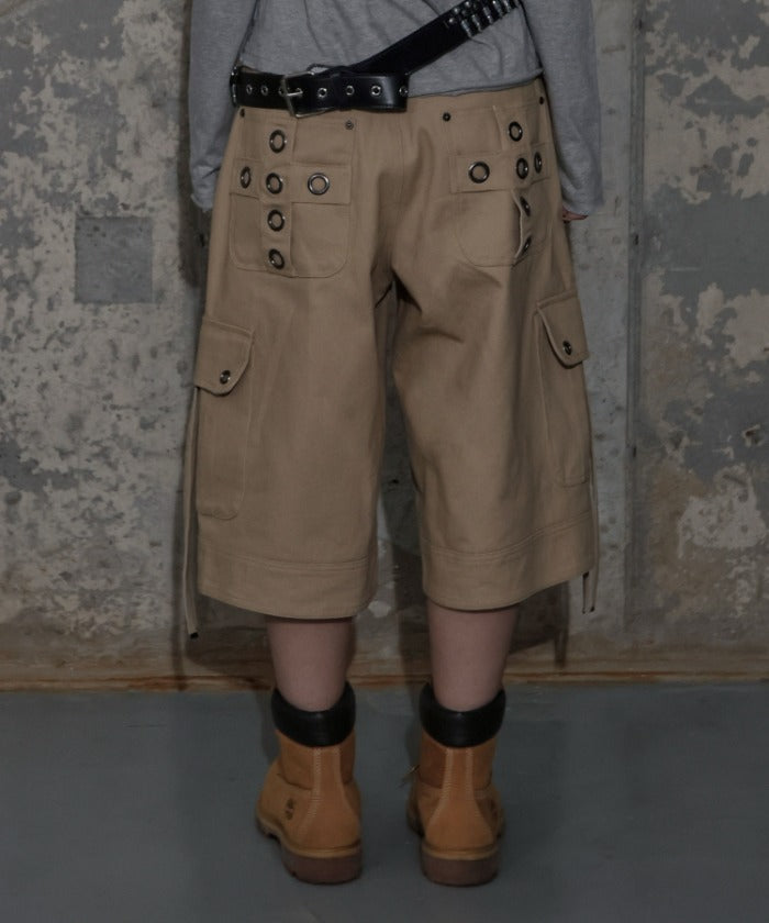 CROSS POCKET BERMUDA PANTS (BEIGE) F25ZD975