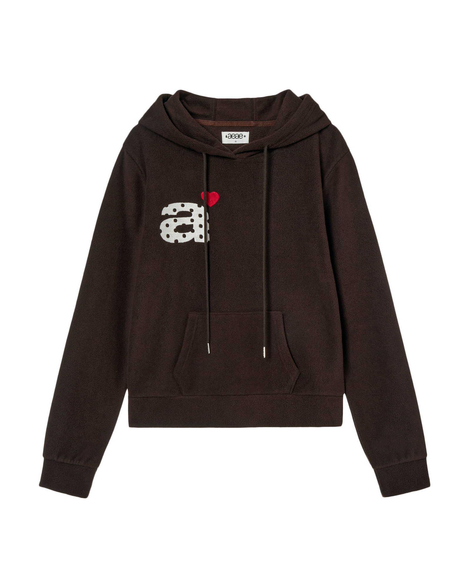 DOT SMALL LETTER FLEECE HOODIE BROWN