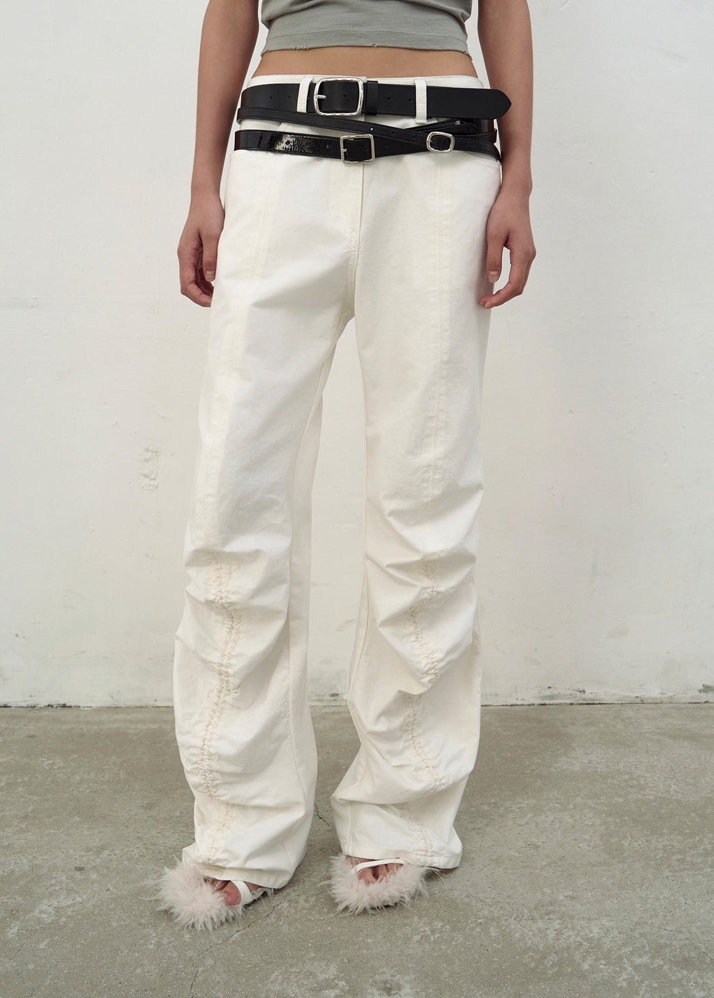 WHITE STRING TROUSERS (WHITE)