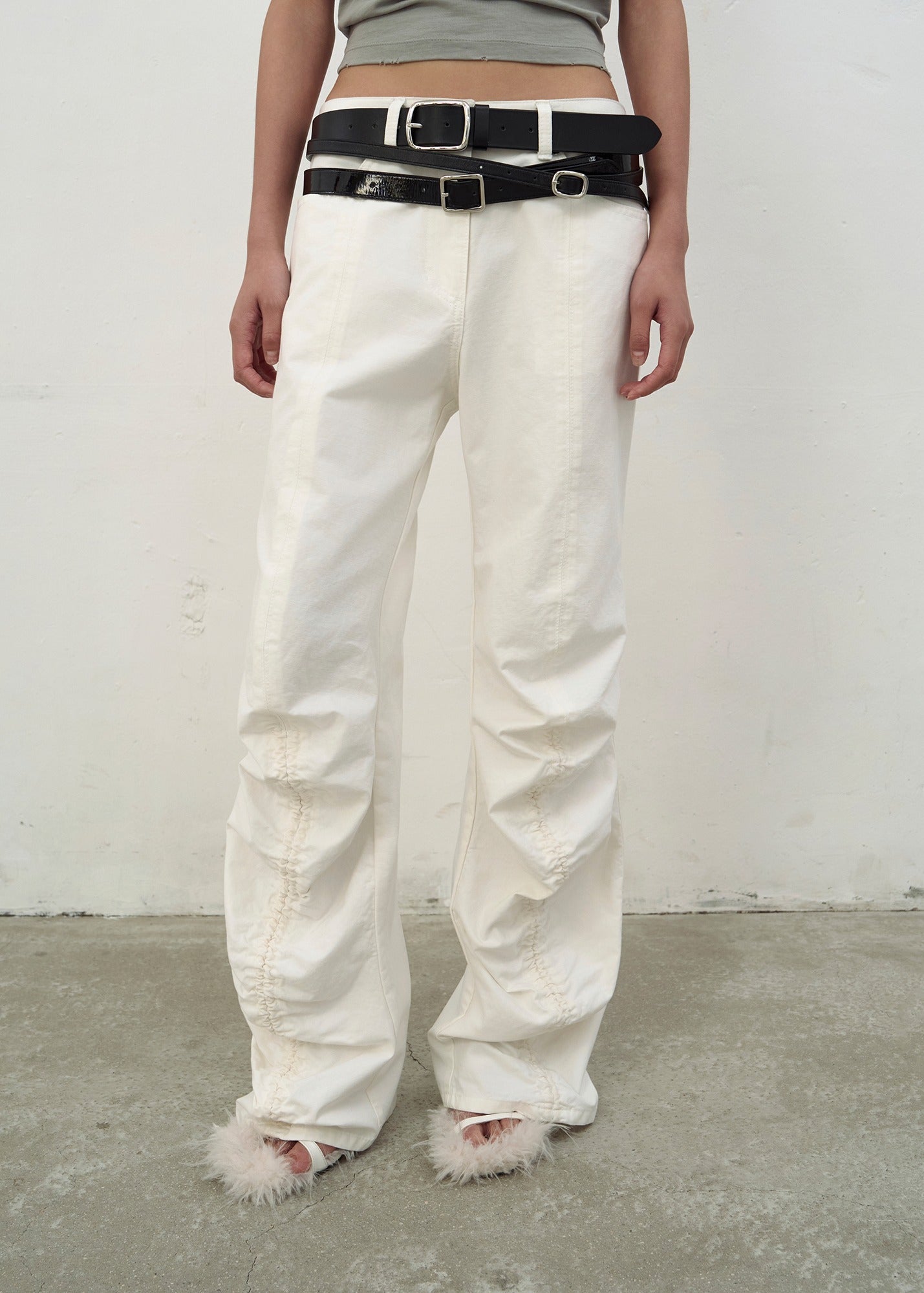 WHITE STRING TROUSERS (WHITE)