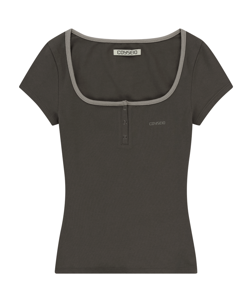 PRONG SNAP MINI LOGO TEE ASH BROWN