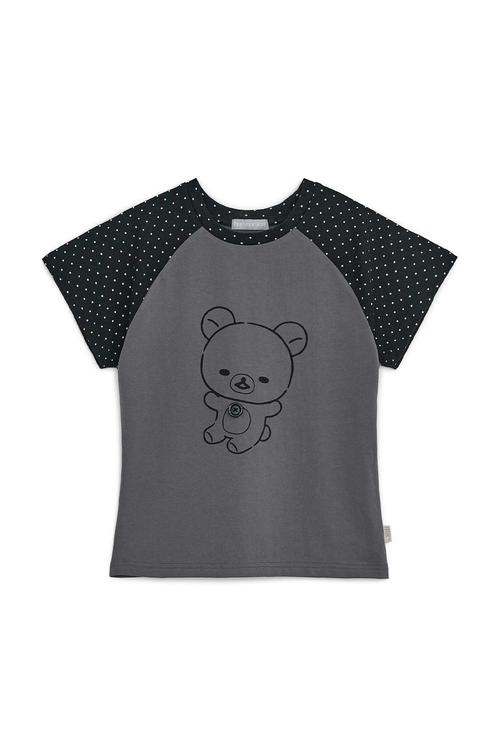 Korilakkuma dot raglan tee (Charcoal)