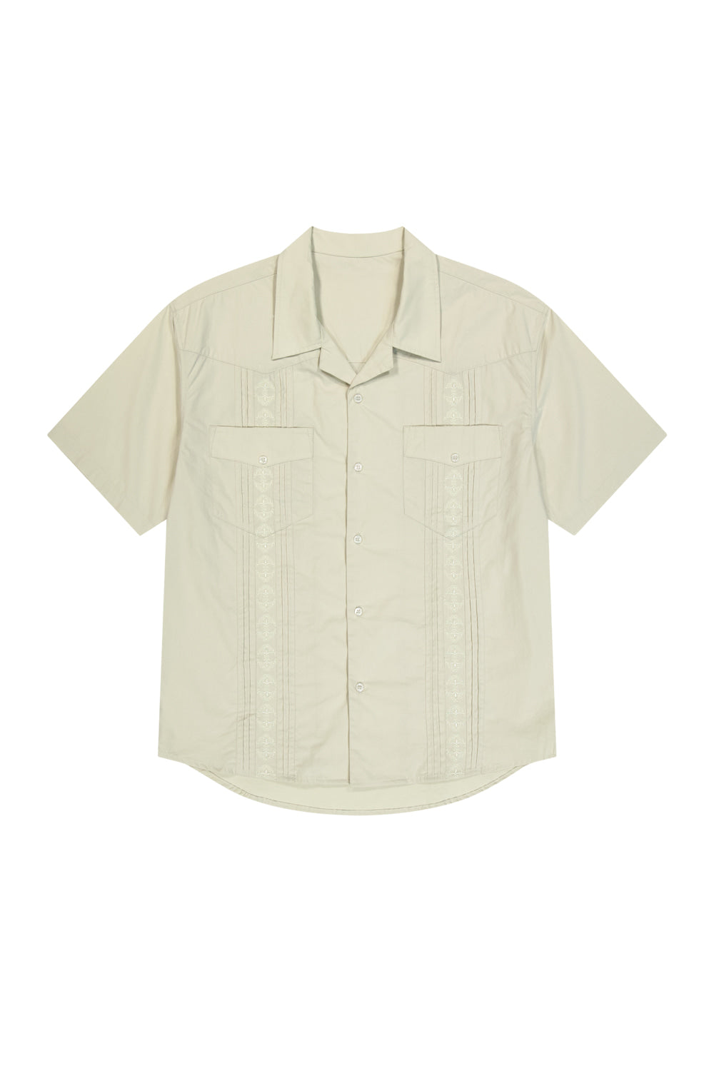 5.19 예약배송 Needlework Cuba Half Shirts (Beige)