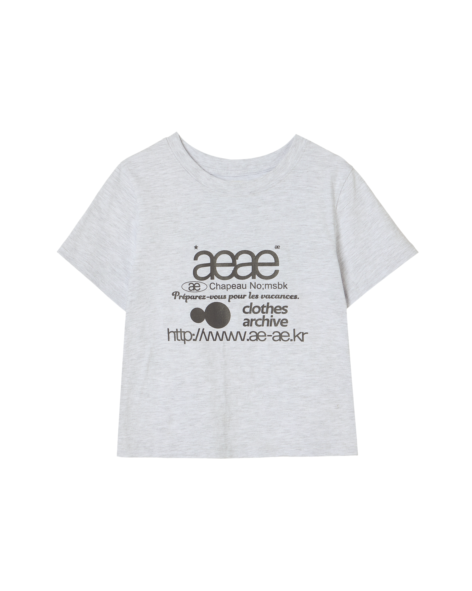 WEB LOGO CROP T-SHIRTS LIGHT GREY