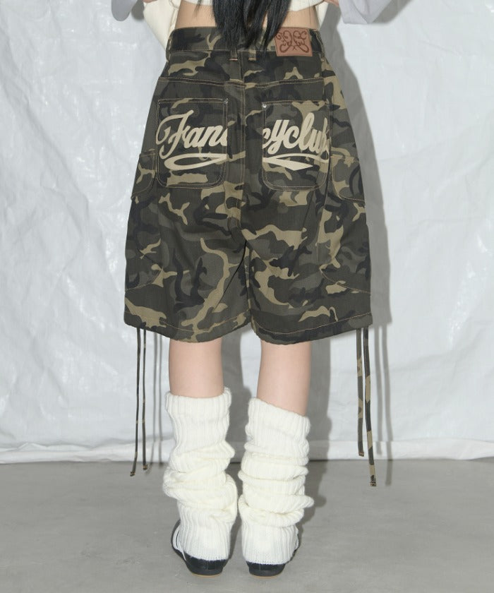 CARGO LETTERING BERMUDA PANTS(KHAKI CAMO)