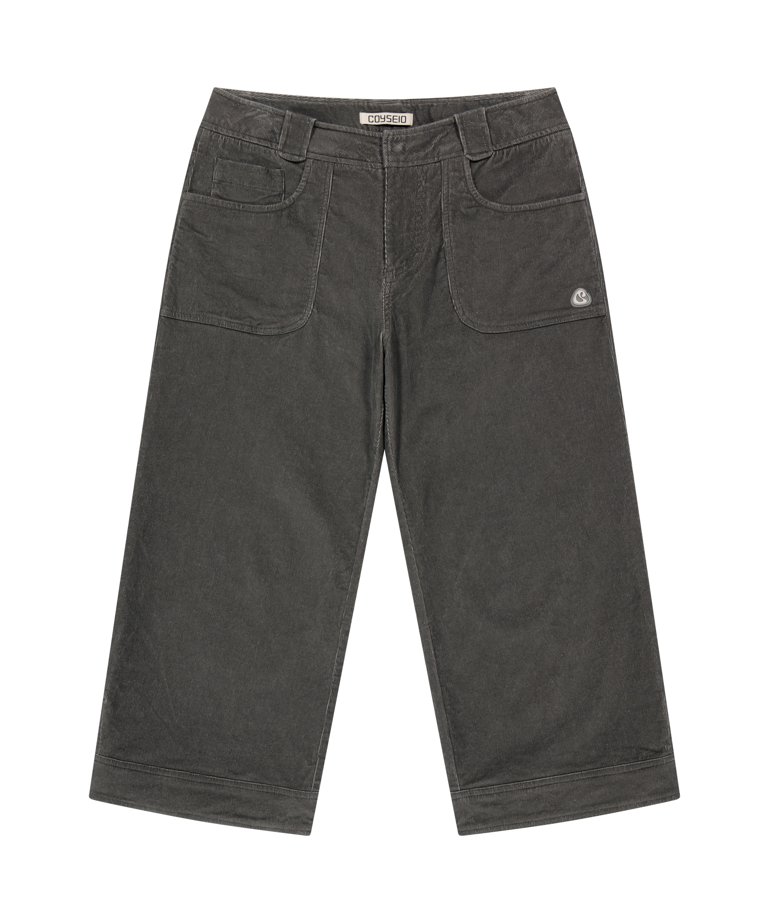 RUSTIC CORDUROY CAPRI PANTS CHARCOAL