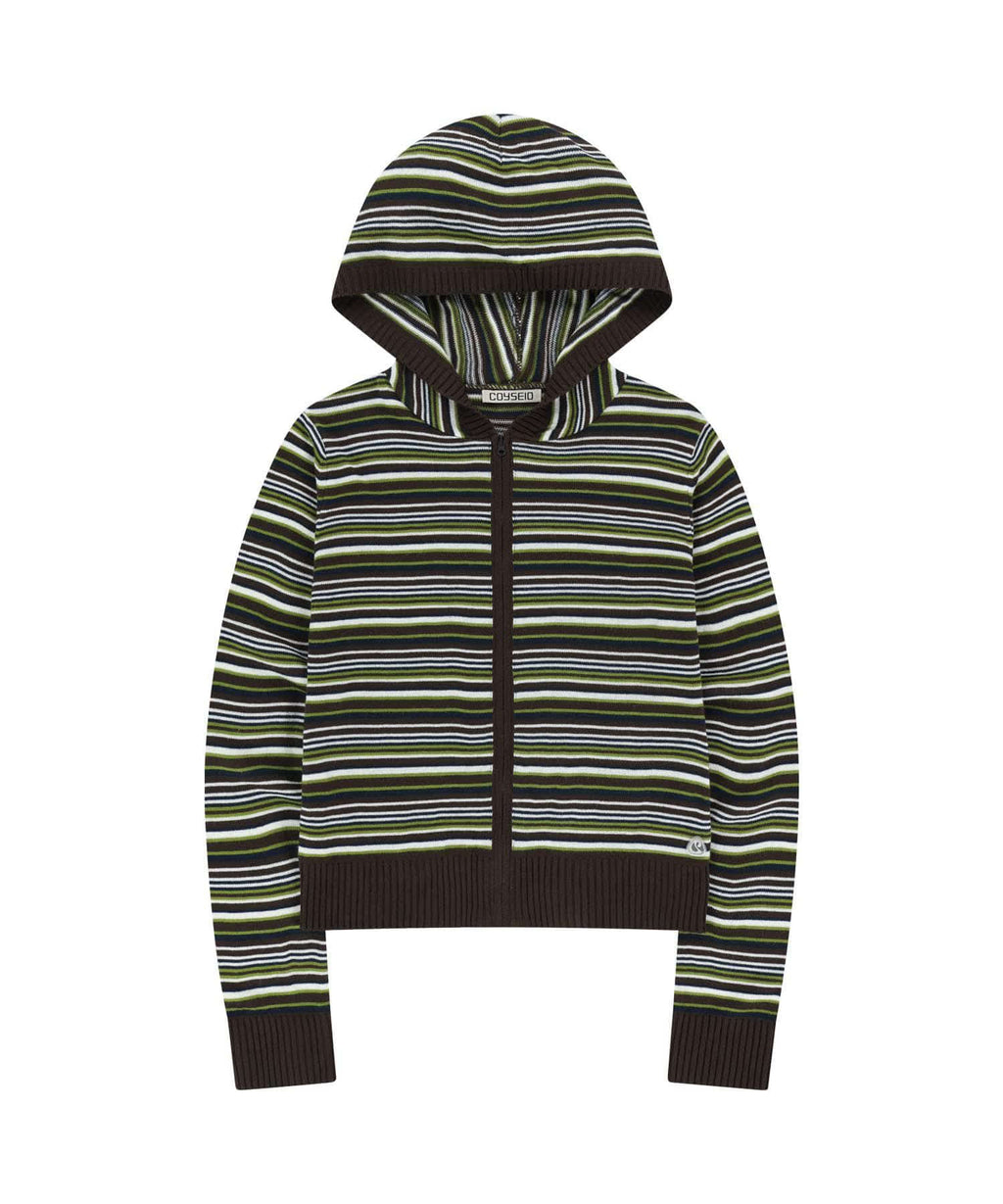 SOFT KNIT ZIP-UP STRIPE