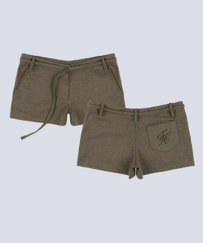 HERRINGBONE STRIPE MICROSHORTS (BROWN)