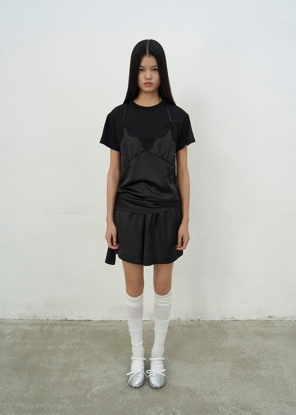 SATIN SLEEP SHORTS (BLACK)