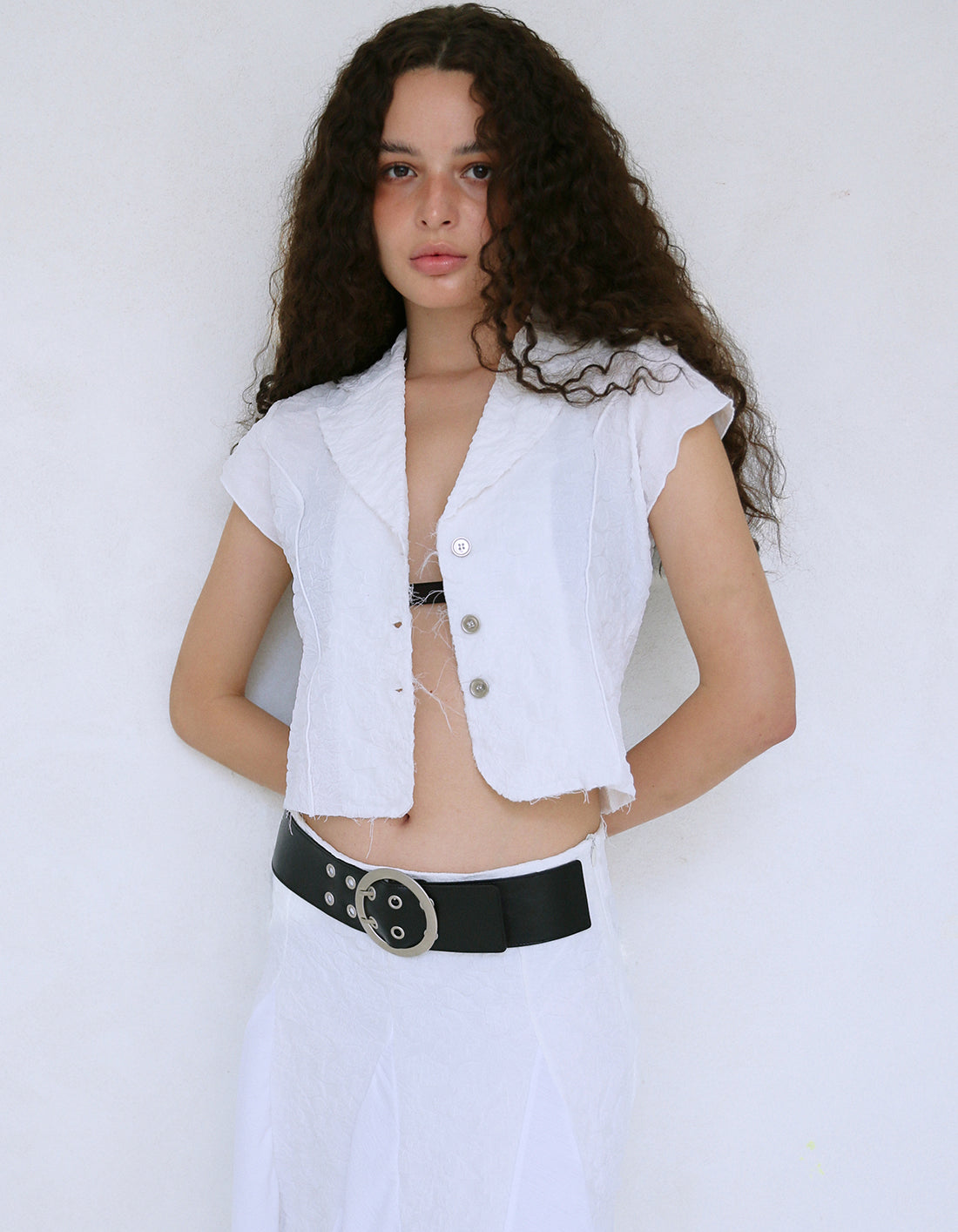 FLOWER CROPPED SHIRT / 2 Color