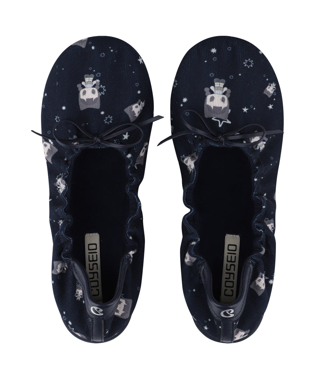 SHIRRING FLAT SHOES NAVY