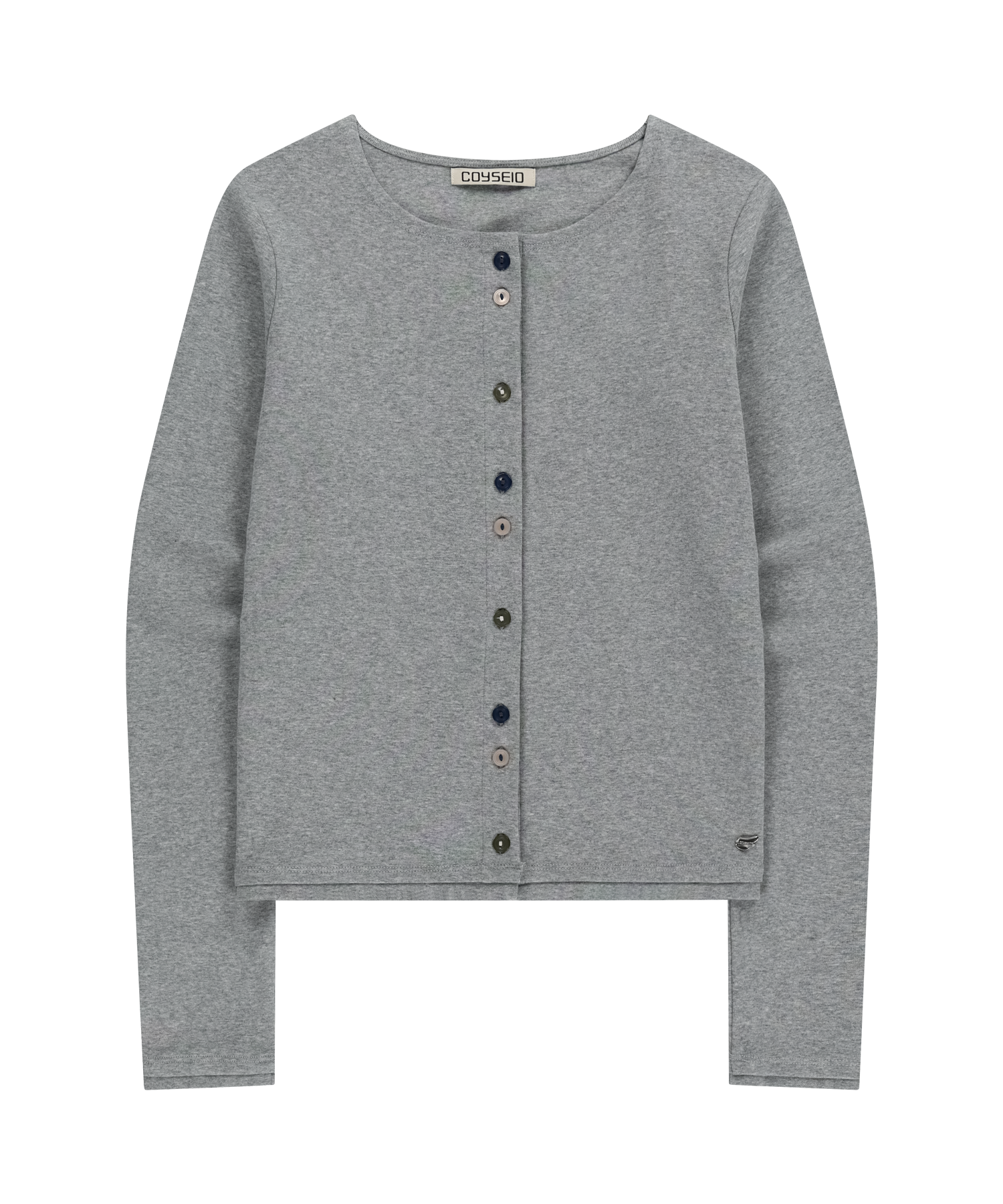 RAW EDGE CARDIGAN MELANGE GREY