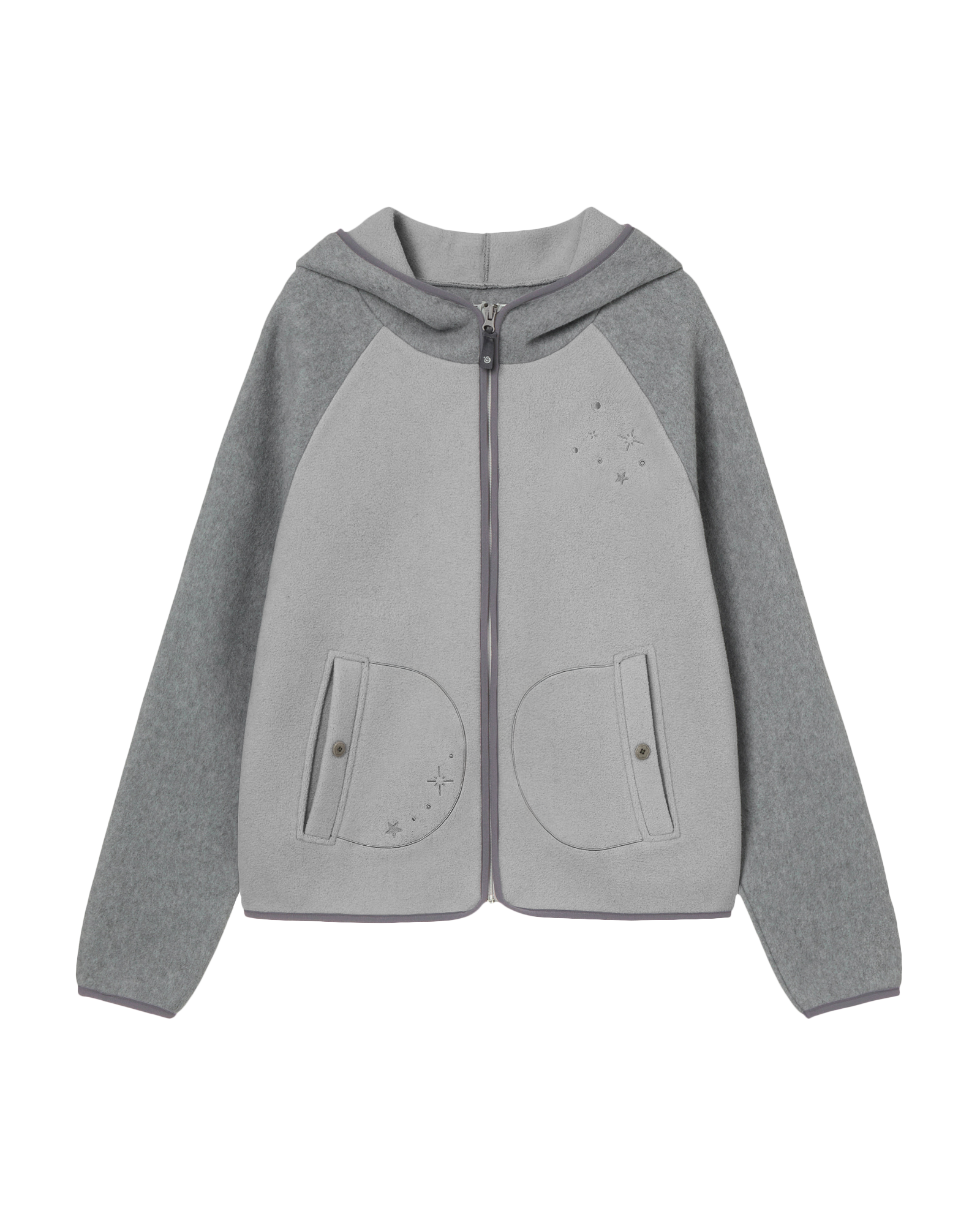 STELLA FLEECE ZIP UP HOODIE GREY