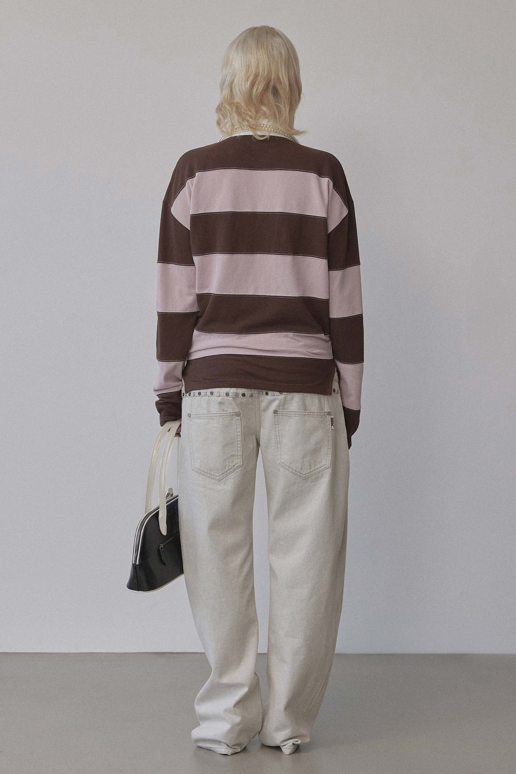 Rugby Striped Polo Jersey Pink/Brown