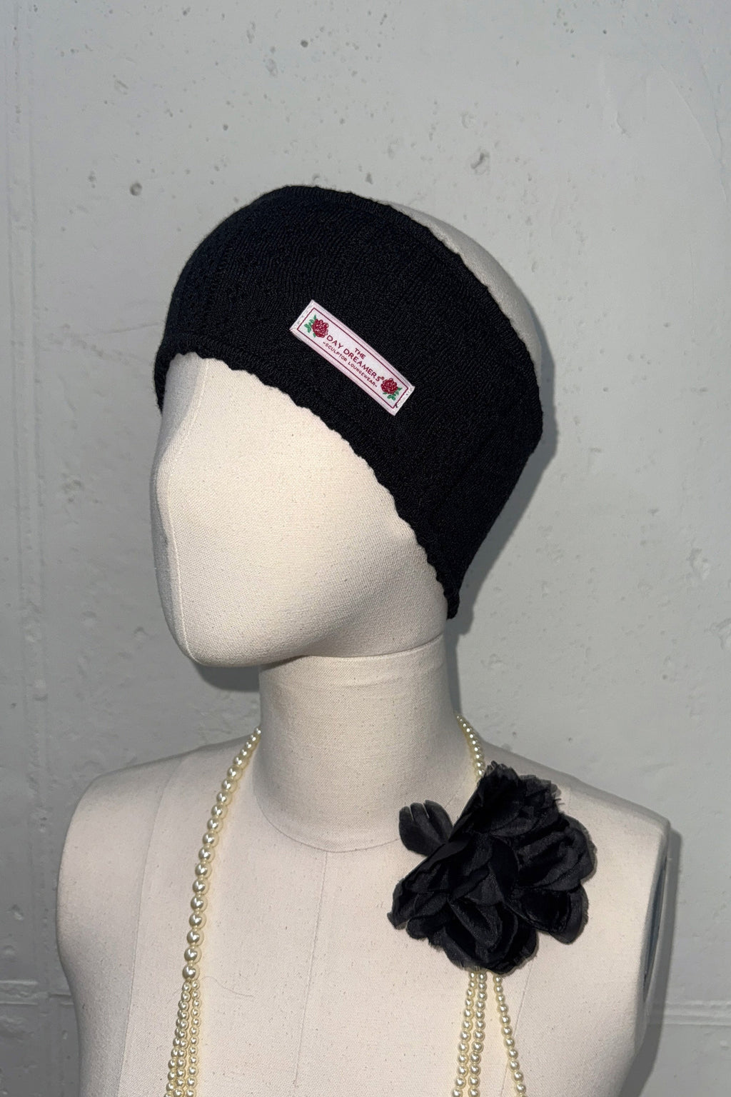 Eyelet Knit Hairband Black