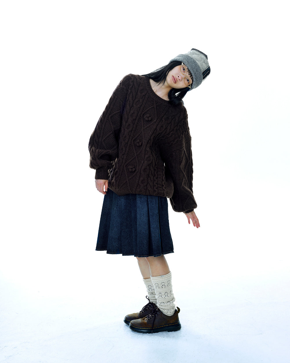 PATCHWORK BEANIE GREY